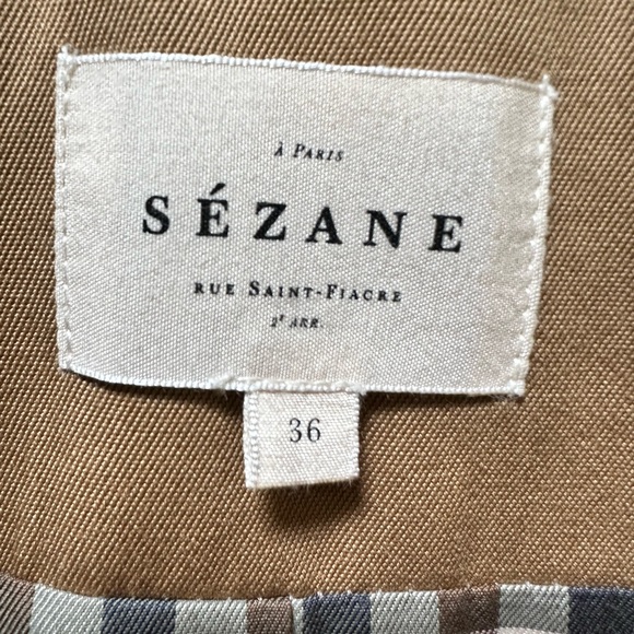 Sezane Carter Trench Coat with Plaid Lining - Picture 4 of 10